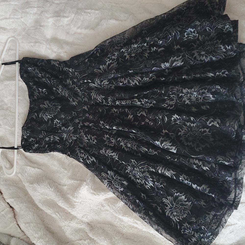 Forever 21 strapless black and silver dress